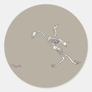 Sticker Rond Poulet squelettique d'Halloween