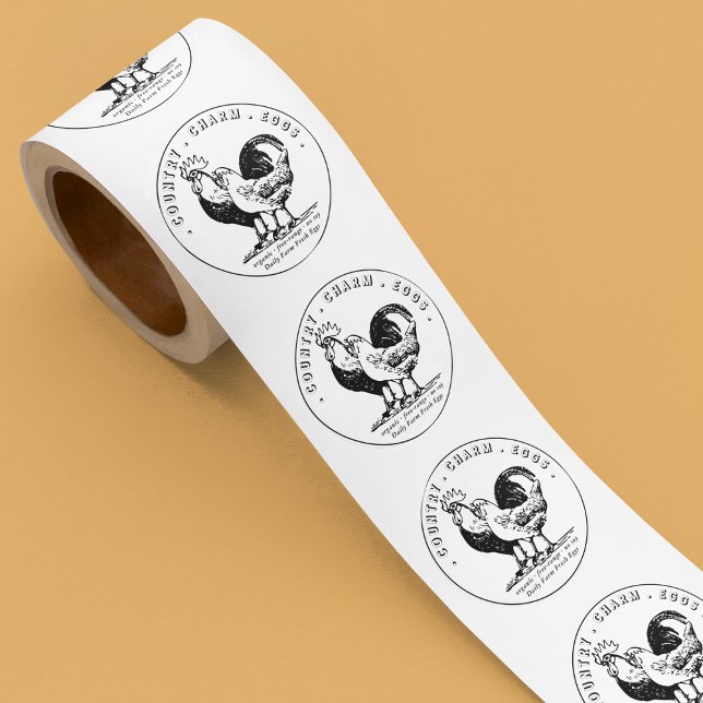 Sticker Rond Poulets de la ferme de carton d'oeufs frais (Créateur téléchargé)