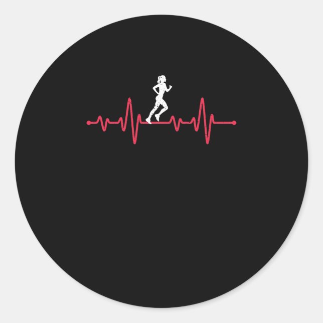 Sticker Rond Pouls coureur drôle athlétique jogging (Devant)