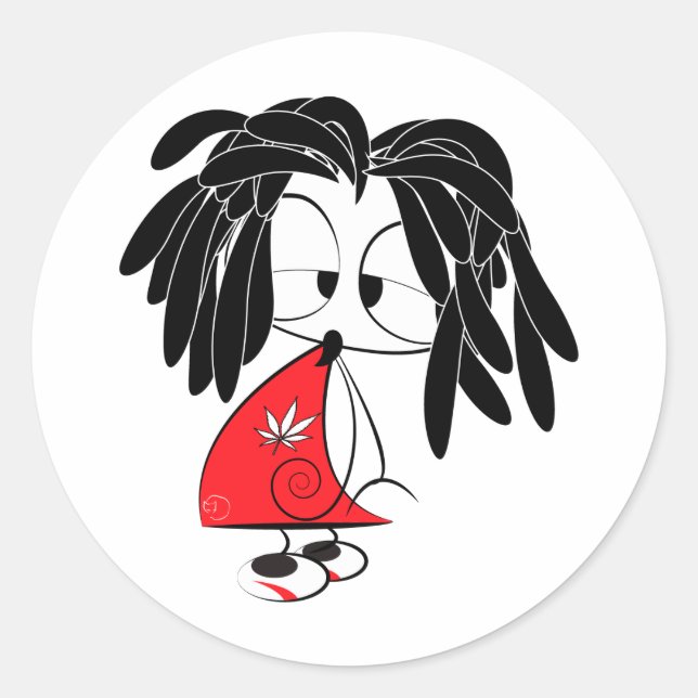Sticker Rond Poupée Rastaman (Devant)
