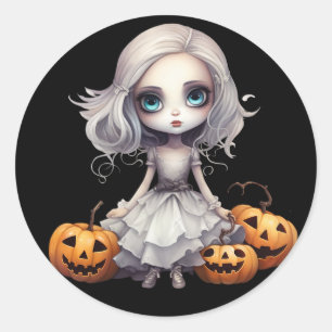 Sticker Rond Poupée Zombie
