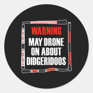 Sticker Rond Pour Didgeridoo Joueur Yidaki Didjeridu Geek Didge