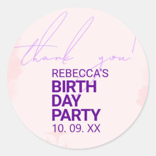 Sticker rond pour Filles fête d'anniversaire Béb