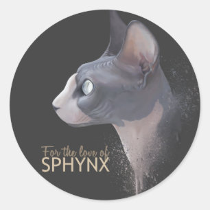 Sticker Rond Pour l'amour de l'autocollant de SPHYNX