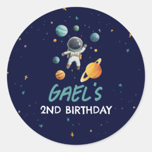 Sticker rond pour l'astronaute spatial Planet Favo