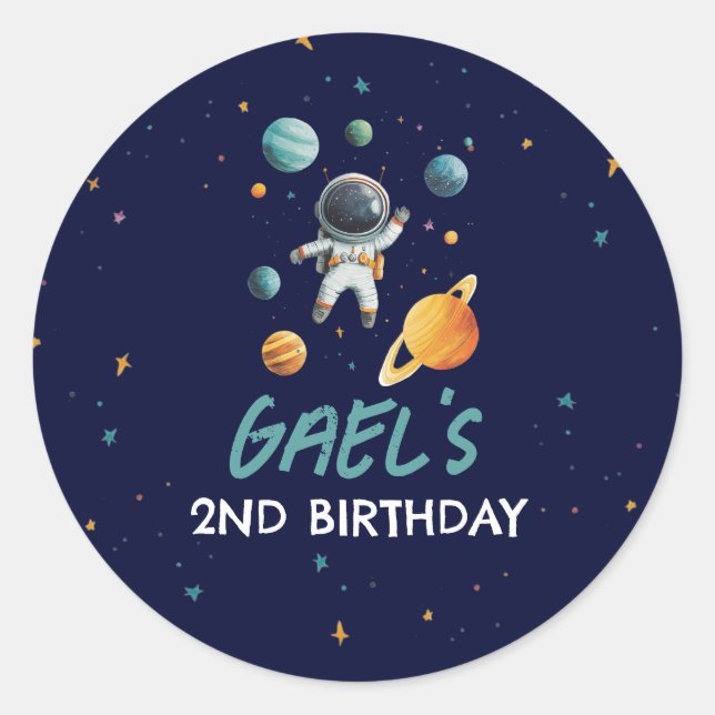 Sticker rond pour l'astronaute spatial Planet Favo (Devant)