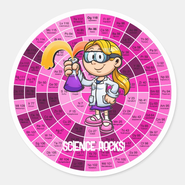 Sticker Rond Pour les enseignants et les étudiants en sciences. (Devant)