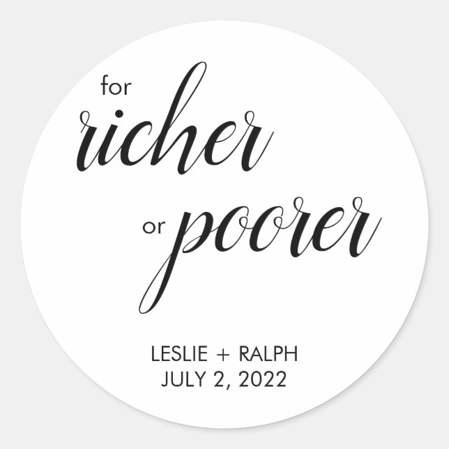 Sticker Rond Pour les plus riches ou les plus pauvres (Devant)