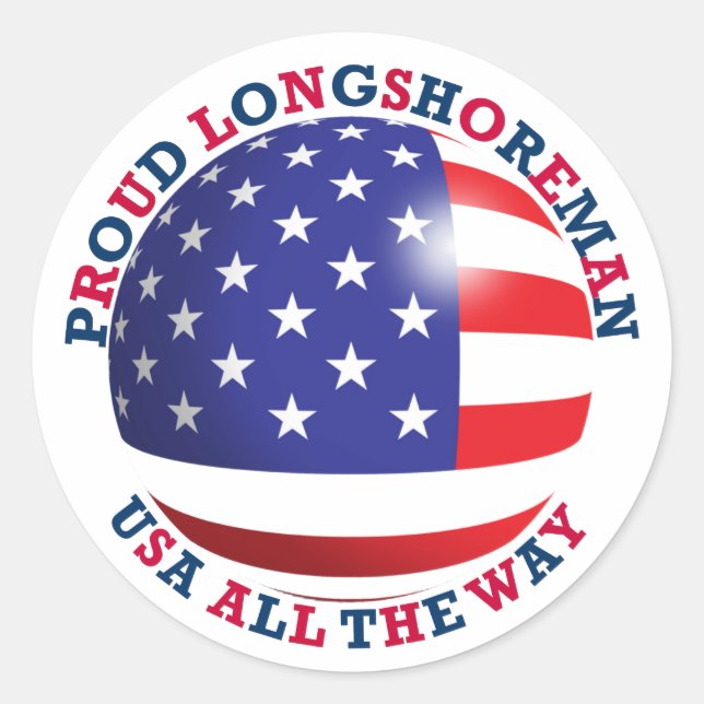Sticker rond pour longshoreman fier (Devant)