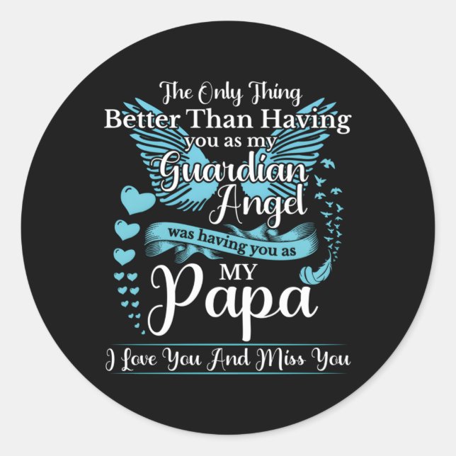 Sticker Rond Pour Mon Père Au Ciel, J'Aime Que Vous Manquez Le  (Devant)