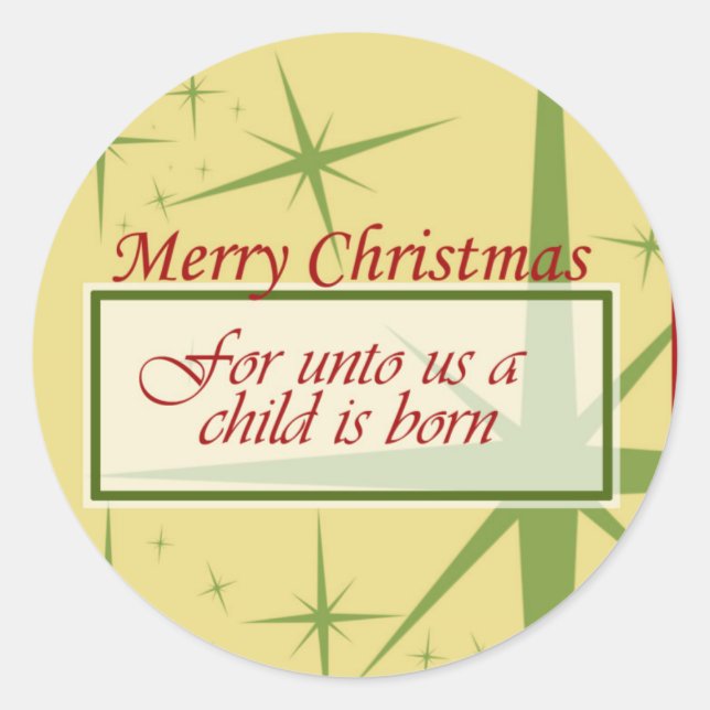 Sticker Rond Pour nous un enfant est né (Devant)