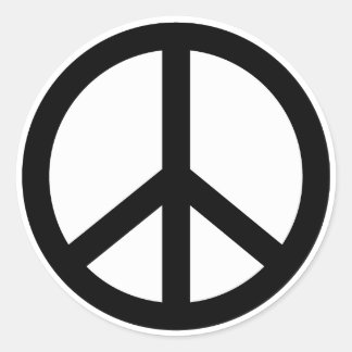 Sticker rond pour panneau de paix rétro