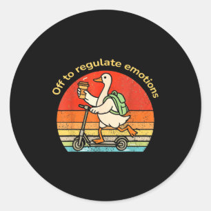 Sticker Rond Pour réguler les émotions drôle oie santé mentale