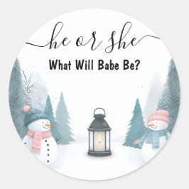 Sticker Rond Pour Rustic Neige Froid Glace Cosy hiver Sexe Révé