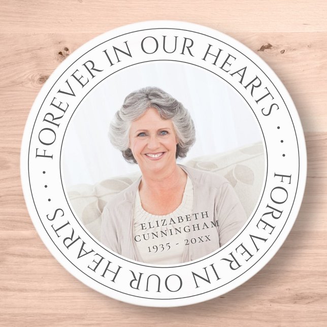 Sticker Rond Pour toujours dans nos coeurs Mémorial Élégante ph (Créateur téléchargé)