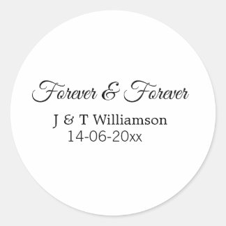Sticker Rond Pour toujours & toujours ajouter nom de couple dat