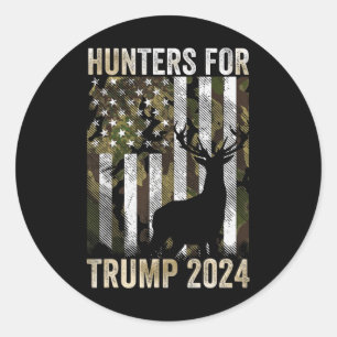 Sticker Rond Pour Trump 2024 Président Camouflage Deer Elk Antl