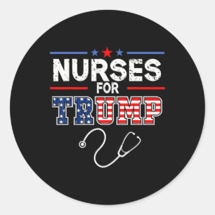 Sticker Rond Pour Trump 2024 Soutenez Donald Trump - Le drapeau