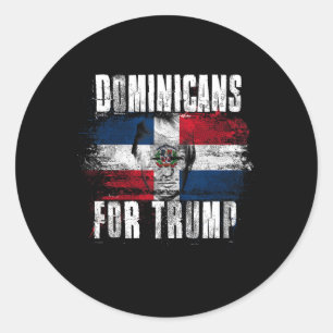 Sticker Rond Pour Trump American Dominican Republic Patriotic
