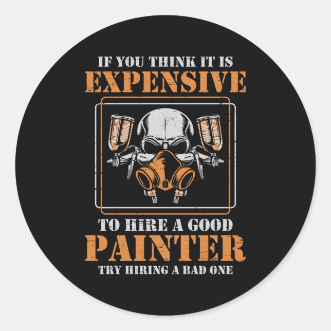Sticker Rond Pour Un Peintre De Voiture (Devant)