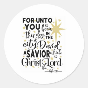 Sticker Rond Pour vous est né ce jour Noël