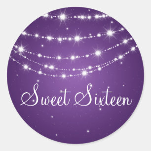 Sticker Rond Pourpre à chaînes de scintillement de sweet