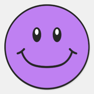 Sticker Rond Pourpre de sourire 0001 d'autocollants de visage