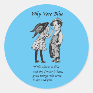 Sticker Rond Pourquoi voter bleu en 2026