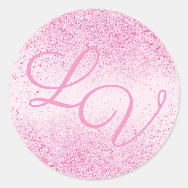 Sticker Rond Poussière de Parties scintillant rose chatoyante (Devant)