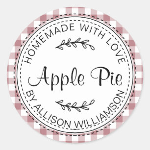 Sticker Rond Poussière de rose rustique tarte aux pommes maison