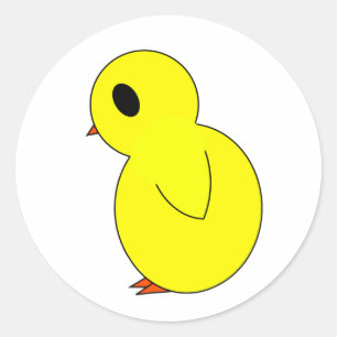 Sticker Rond Poussin de Pâques