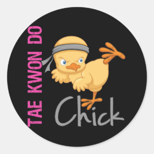 Sticker Rond Poussin du Taekwondo