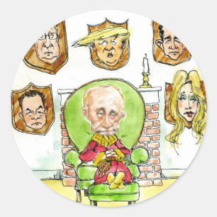 Sticker Rond Poutine le chasseur ne reçoit pas mon président Tr