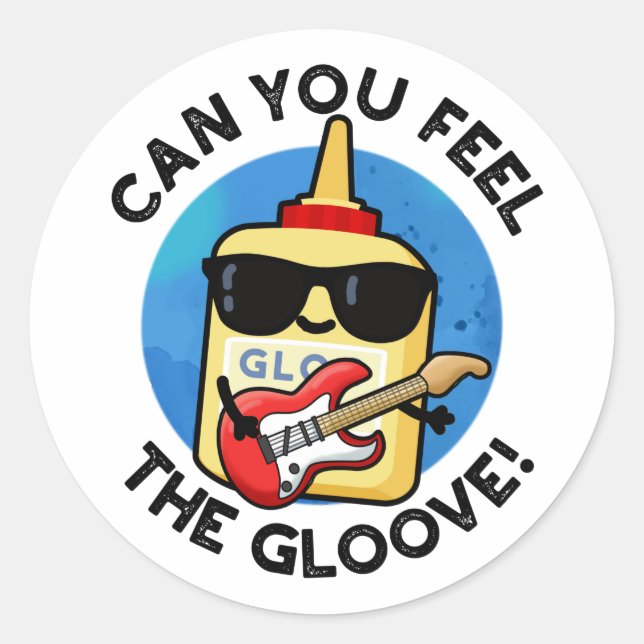 Sticker Rond Pouvez-Vous Sentir Le Gloove Funny Colue Pun (Devant)