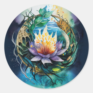 Sticker Rond pouvoir de guérison de l'immersion dans la nature