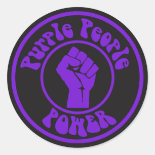 Sticker Rond Pouvoir du peuple pourpre