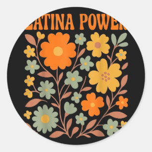 Sticker Rond Pouvoir latina citrouille floral boho professeur h