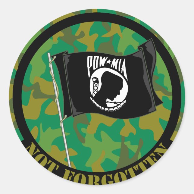 STICKER ROND POW MIA (Devant)