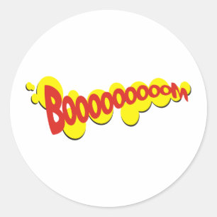 Sticker Rond Pow Pow Pow Boom
