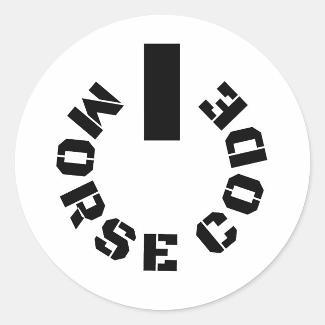 Sticker Rond Powered by Morse Code (Devant)