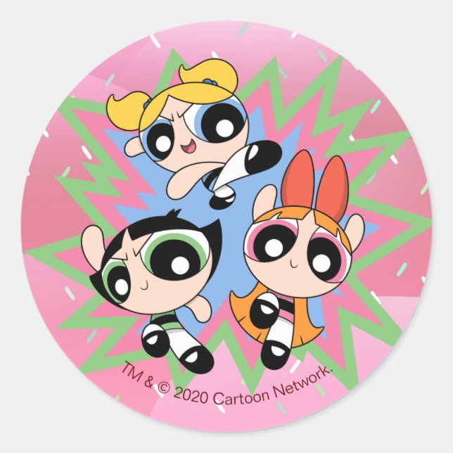 Sticker Rond Powfactor pour filles puissantes (Devant)