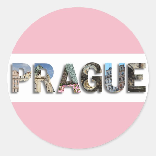 Sticker Rond Prague République Tchèque (Devant)