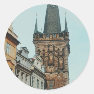 Sticker Rond Prague République tchèque Travel Art