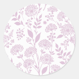 Sticker Rond Prairie de Pissenlit - Lilas Chaud - Neutre