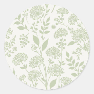 Sticker Rond Prairie de Pissenlit Olive Douce - Neutre
