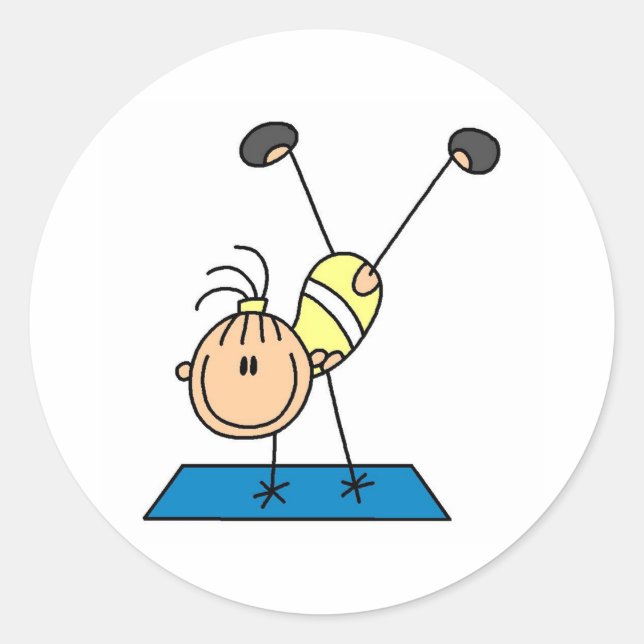 Sticker Rond Pratique de gymnaste (Devant)