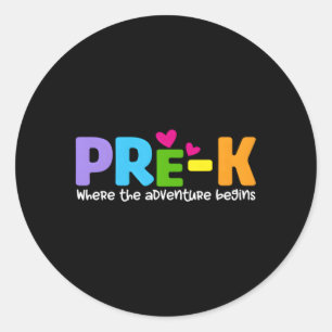 Sticker Rond Pré K où commence l'aventure