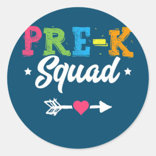 Sticker Rond Pré K Squam Enseignant Enfants préscolaire Retour