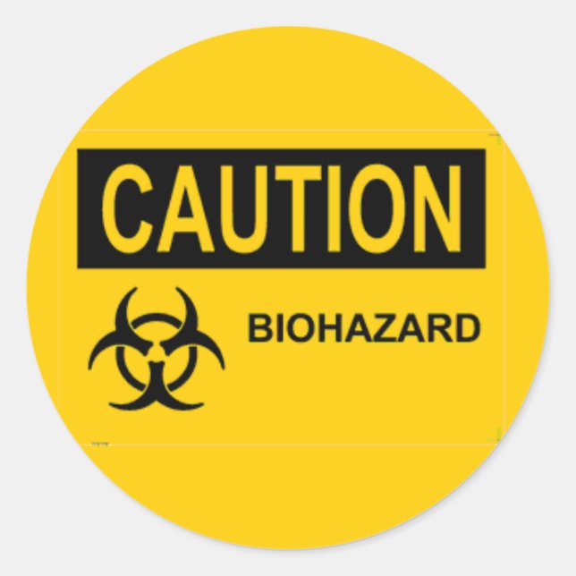 Sticker Rond PRÉCAUTION Biodanger (Devant)