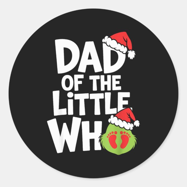 Sticker Rond Pregnancy Announcemen Dad Of The Little Who  (Devant)